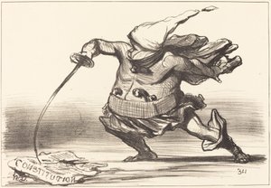 Un Matamore llevando una bota de Honoré Daumier