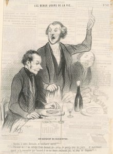 Un Banquete de Barbistas de Honoré Daumier