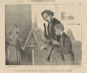 Un joven en proceso de adquirir... un arte de entretenimiento de Honoré Daumier