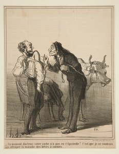Un momento, doctor, su vaca n de Honoré Daumier