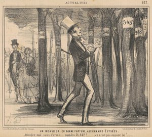 Un caballero en buena fortuna en los Campos Elíseos de Honoré Daumier