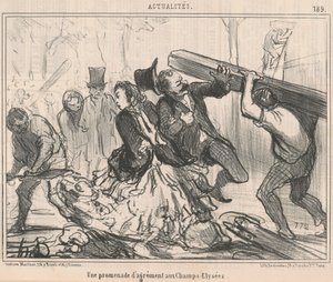 Un paseo de placer en los Campos Elíseos de Honoré Daumier