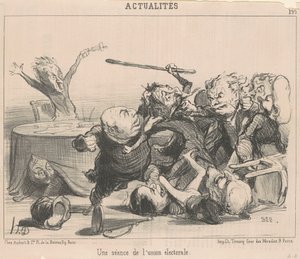 Una sesión de la unión electoral de Honoré Daumier