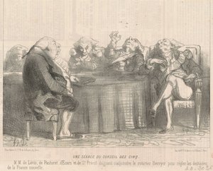 Una sesión del consejo de los cinco de Honoré Daumier