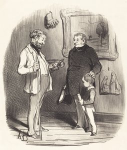 Ahí está mi pequeño... si no tiene suficientes medios... de Honoré Daumier