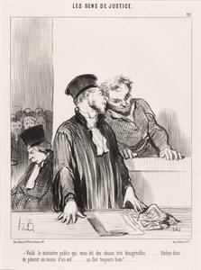 Aquí está el ministerio público que te dice cosas... desagradables... de Honoré Daumier
