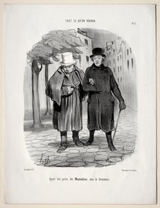 Lo que quieras, lámina 7: Habiendo tomado el papel de dandis bajo el Directorio de Honoré Daumier