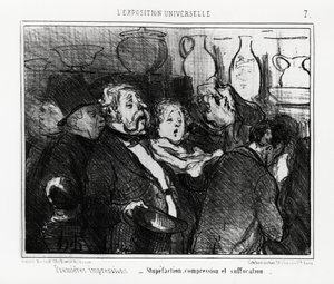 Exposición mundial: primeras impresiones: estupefacción, compresión y sofocación. Ilustración de Honoré Daumier, publicada en 
