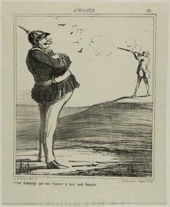 "-Qué pena que no me dejen ir de caza", placa 180 de Actualitiés de Honoré Victorin Daumier