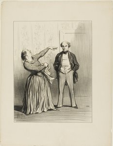 "- ¡Los maridos no son lo que a la gente vanidosa le gusta creer!", lámina 3 de Les Divorceuses de Honoré Victorin Daumier