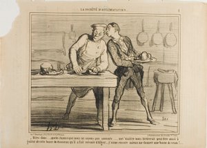 "- Me alegro de que no seamos científicos, de lo contrario Monsieur también nos invitaría a degustar esa joroba de camello que encargó a Argelia... ¡Preferiría disfrutar de una comida de joroba de ternera!", plato 8 de La Sopciété D