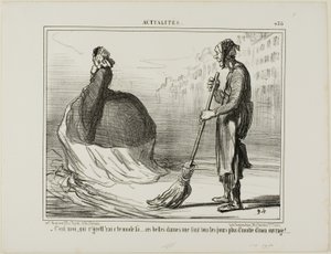 "- Lamentaría que este modo pasara de moda algún día... ¡estas señoras hacen la mitad de mi trabajo!", plato 438 de Actualités