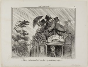 "- Sólo 15 céntimos por un baño completo .... ¡qué ganga!", lámina 12 de Croquis Parisiens