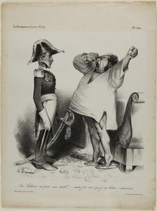 "- ¡Señor! Lisboa ha sido capturada. - aaaah!!... ¡y yo soñaba que había luchado valientemente!," placa 304 de Honoré Victorin Daumier