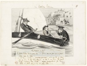 Maniobra de un barco, plato nueve de Les Canotiers Parisiens
