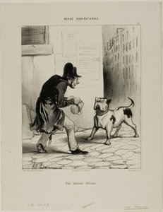 Una tarea delicada, lámina 37 de Revue Caricaturale de Honoré Victorin Daumier