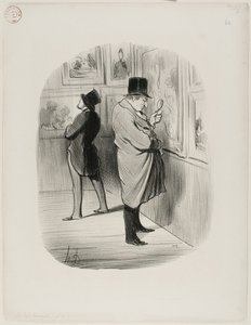 Un verdadero amante del arte, plato 66 de Les Bons Bourgeois de Honoré Victorin Daumier