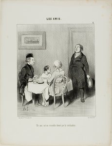 Un amigo es un cocodrilo producido por la civilización, lámina 6 de Les Amis de Honoré Victorin Daumier