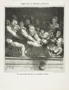 Un argumento literario en el segundo plano, lámina 3 de Croquis Pris Au Théatre par Daumier de Honoré Victorin Daumier