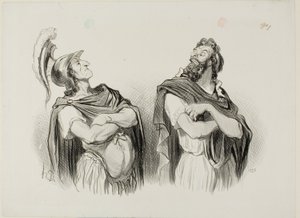 Aquiles y Agamenón. Aquiles: "- ¡Y qué me importa tu Troya!", placa uno de Physionomies Tragiques