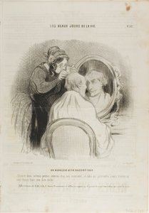 Un rejuvenecimiento exagerado. "Sólo dos o tres sesiones conmigo, Monsieur, y cualquiera que aún pretenda encontrar una cana en usted, es un malicioso". De hecho, desde el final de la segunda sesión, la cabeza de Monsieur parece tan brillante como la de de Honoré Victorin Daumier