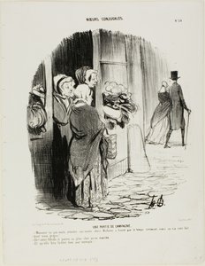 Diversión en el campo. "- Monsieur no quiso esperar a su sobrino; y Madame pensó que pronto empezaría a llover, pero él no se molestó. - ¡Qué viejo avaro! - No se preocupe, Madre Poirier, él pagará caro por eso... más que el precio de mercado de Honoré Victorin Daumier