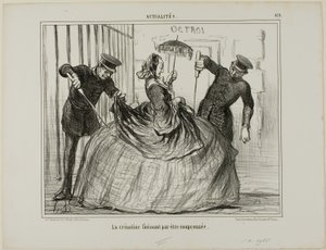Las crinolinas empiezan a ser sospechosas, placa 419 de Actualités de Honoré Victorin Daumier