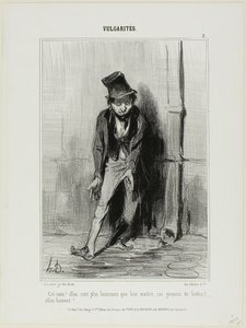 "¡Malditas! Son más felices que su amo.... estas zorras de botas... ¡beben!", lámina 2 de Vulgarités de Honoré Victorin Daumier