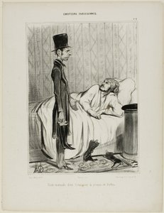 Visita matinal de un acreedor relativa a las botas, lámina 4 de Émotions Parisiennes de Honoré Victorin Daumier