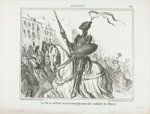 El Cid también sale al campo a luchar contra los moros, lámina 116 de Actualités de Honoré Victorin Daumier
