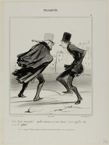 "¡Once grados centígrados! ¡Mira cómo te sienta! Y esto se llama el año de gracia!", lámina 1 de Vulgarités de Honoré Victorin Daumier
