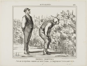 Emociones del campo. "- Hay que ver cómo crece el vino... nunca lo he visto antes...", lámina 436 de Actualités de Honoré Victorin Daumier