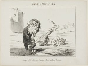 Seguidores del Sr. Cobden, ejerciendo sus funciones pacíficas, lámina 5 de Souvenirs Du Congres De La Paix. de Honoré Victorin Daumier