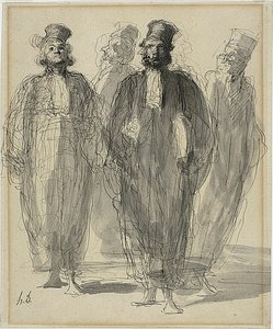 Cuatro abogados de Honoré Victorin Daumier