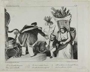 "De vuestros obedientes súbditos recibid en vuestro día de honor estos dos modestos ramos de flores. Te harán regocijarte, ya que sólo el pueblo de Francia se ha hecho cargo de los gastos", placa 486.