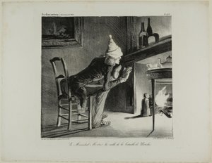 General Mortier, la víspera de la batalla de Waterloo, lámina 456 de Honoré Victorin Daumier