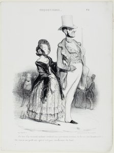 "Me digo: ¿alguien se imaginaría que venimos de la Rue des Lombards... Realmente no parecemos pasteleros en absoluto", lámina 2 de Coquetry. de Honoré Victorin Daumier