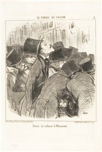 Delante de los cuadros de Meissonnier, lámina 3 de Le Public Du Salon de Honoré Victorin Daumier