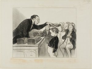 Sr. Jean-Joseph-Chaboulard... ¡primer premio a la buena salud!, lámina 28 de Professeurs et Moutards de Honoré Victorin Daumier