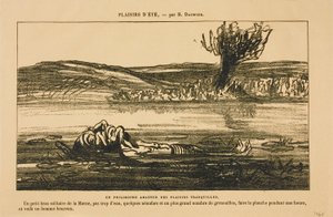 Contemplaciones filosóficas de un amante de los placeres silenciosos. Flotar sobre la espalda durante una hora en un tranquilo afluente del Marne con poca agua, algunos nenúfares y muchas ranas: ¡eso es lo que hace feliz a un hombre!, de Les Baigneurs de Honoré Victorin Daumier