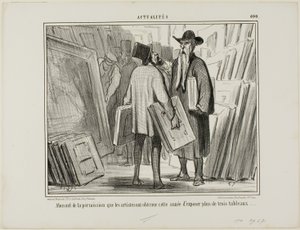 Algunos artistas aprovechan el permiso de este año para exponer más de tres cuadros, placa 400 de Actualités de Honoré Victorin Daumier
