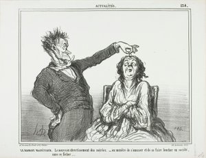 El hipnotizador de diamantes. Un nuevo pasatiempo en las fiestas nocturnas - o cómo divertirse y conseguir que alguien bizquee, sin meterse en líos, placa 134 de Actualités de Honoré Victorin Daumier