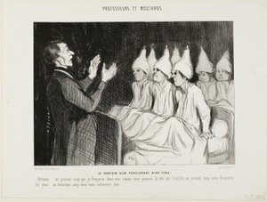 El dormitorio de un distinguido internado, lámina 14 de Professeurs et Moutards (Profesores y bribones) de Honoré Victorin Daumier