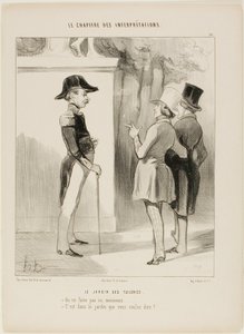 Los Jardines de las Tullerías. "- ¡Aquí no se fuma, señor! - ¿Quiere decir en el jardín", lámina 10 de Le Chapitre Des Interprétations de Honoré Victorin Daumier