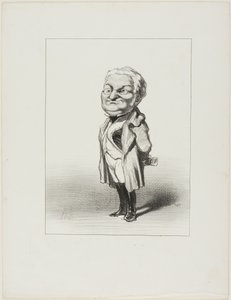Thiers. El ciudadano Thiers se prueba el nuevo frac que Babin acaba de enviarle, lámina 4 de Les Représentans Représentés. de Honoré Victorin Daumier