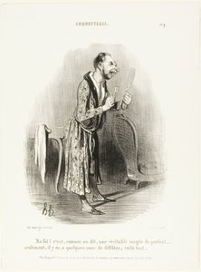 "Bueno... como dice el refrán, como un auténtico collar de perlas, .... sólo algunas se han desenhebrado, ¡eso es todo!," plato 9 de Coquetterie de Honoré Victorin Daumier