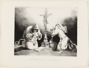 Cuando el diablo envejeció se hizo ermitaño, plancha 476 de Honoré Victorin Daumier