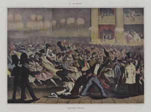 Galop Final (litografía a color) de Honore (after) Daumier