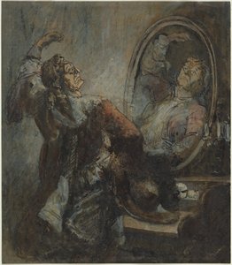 Actor posando ante un espejo de Honore Daumier