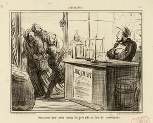 Actualidades n.º 252: Condenado por haber vendido arenisca molida en lugar de azúcar moreno. de Honoré Daumier